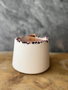 Aberto Design Vela 7TM de Concreto Rosa y Blanco Hecha a Mano con Fragancia de Soya para Decoración del Hogar 7 x 10 x 7 cm